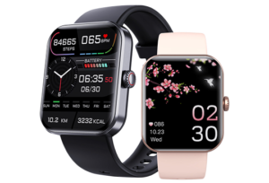 Health Watch Pro smartwatch with health monitoring features including blood pressure, heart rate, sleep tracking, and calorie counting